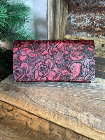 Red rose Tri-fold wallet