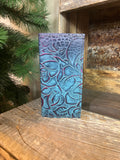 Turquoise/purple/pink checkbook cover